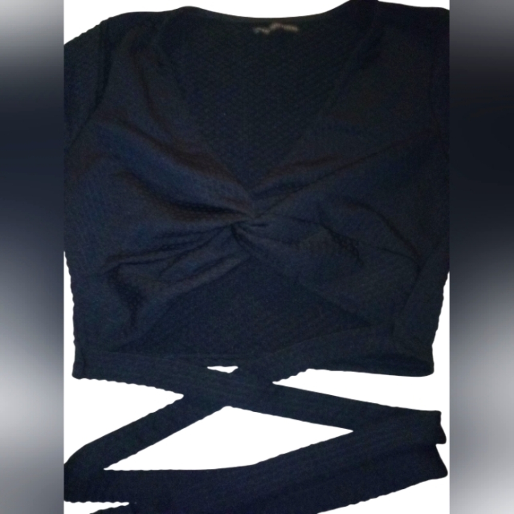 Urban Outfitters Black Textured Crop Top